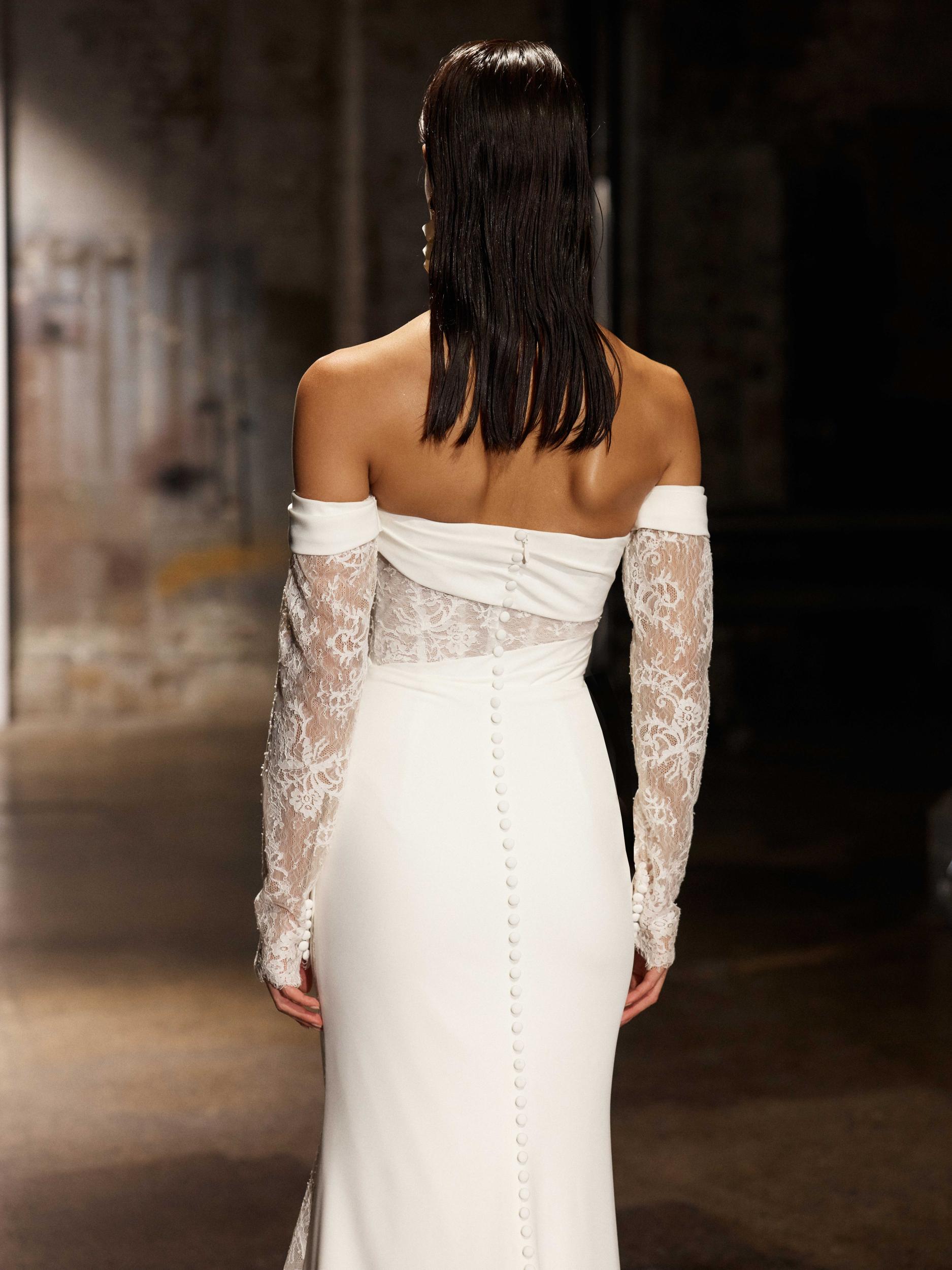 Gray - Evie Young Wedding Dress - White Rose Bridal Newark NJ (view 4)