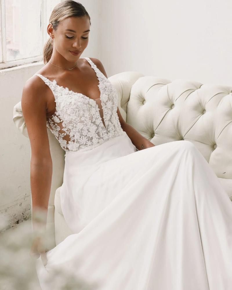 Beaded Chiffon A-Line - Sincerity by Justin Alexander